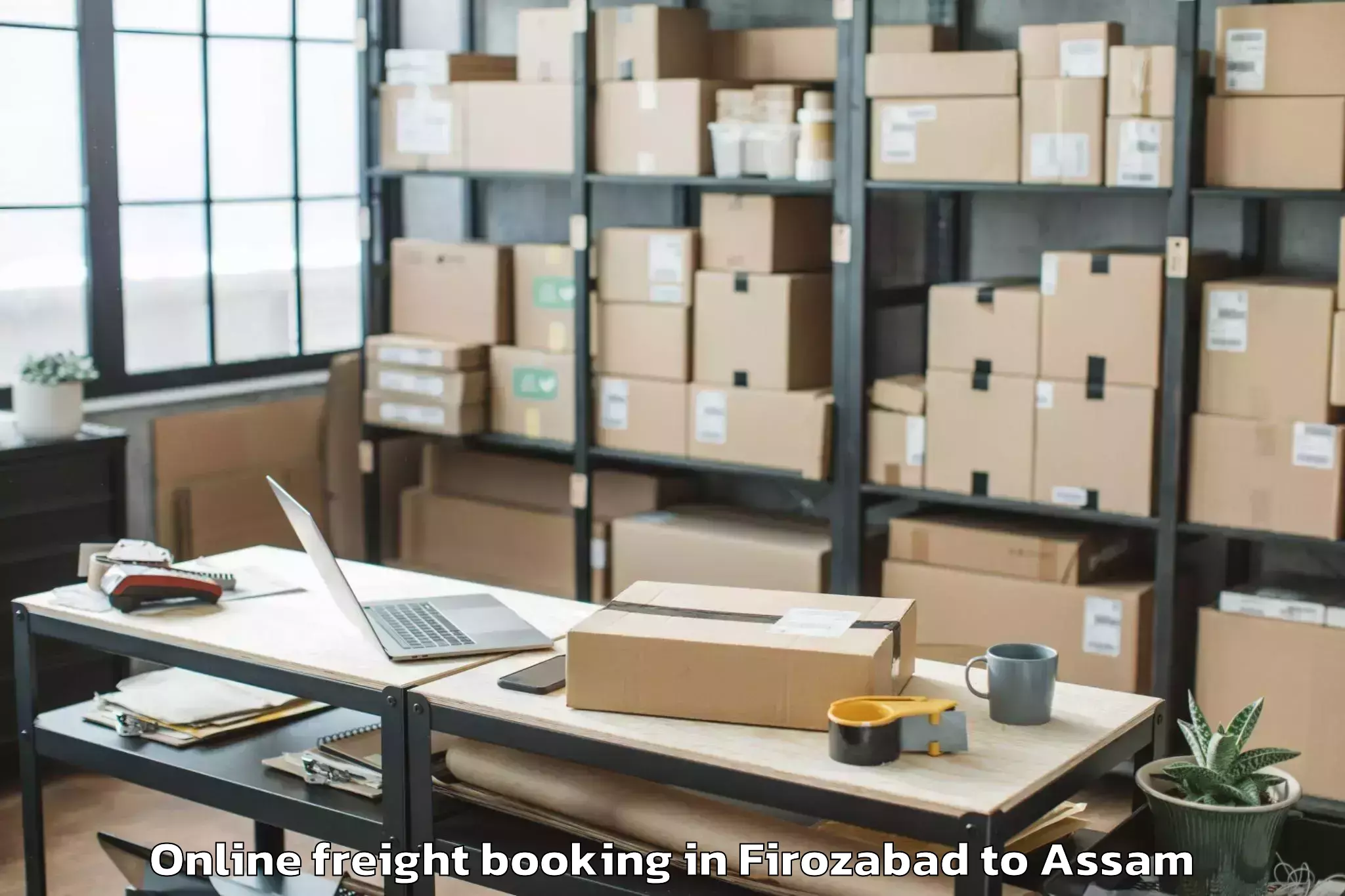 Reliable Firozabad to Hajo Online Freight Booking